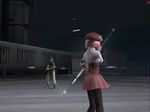  action animated animated_gif arrow battle bow lowres m.o.m.o. school_uniform xenosaga 