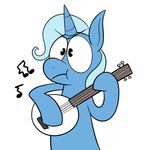  animated banjo blue_fur blue_hair equine female friendship_is_magic fur hair horn horse karpet-shark mammal music_notes my_little_pony plain_background pony simple_background solo trixie_(mlp) unicorn white_background 