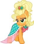  applejack_(mlp) blonde_hair clothed clothing dress equine female friendship_is_magic fur green_eyes hair horse mammal my_little_pony orange_fur pony solo vector zacatron94 