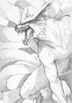  abz-j-harding black_and_white fangs highres kurama_(naruto) monochrome monster multiple_tails naruto no_humans tail 