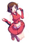  bad_id bad_pixiv_id brown_hair headphones hisakawa_chin meiko microphone midriff navel sakine_meiko short_hair solo vocaloid 