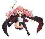  bad_id bad_pixiv_id cape full_body long_hair louise_francoise_le_blanc_de_la_valliere mary_janes nanai_(ayinusu00) panties pantyshot pentacle pink_eyes pink_hair shoes skirt solo thighhighs underwear wand white_background zero_no_tsukaima 