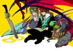  1girl artist_request carbuncle_(final_fantasy) cerberus diabolos final_fantasy final_fantasy_viii gunblade leviathan_(final_fantasy) magazine shiva_(final_fantasy) squall_leonhart tonberry weapon 