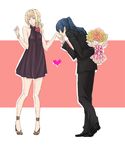  1girl dress flower formal hand_kiss heart kiss long_hair macross macross_frontier saotome_alto sheryl_nome suit uramoi_mocker 