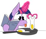  book cooking egg equine female friendship_is_magic frying_pan fur glowing hair horn horse karpet-shark magic mammal my_little_pony plain_background pony purple_fur simple_background solo tongue tongue_out twilight_sparkle_(mlp) two_tone_hair unicorn white_background 