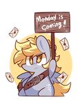  blonde_hair chibi derpy_hooves_(mlp) equine female friendship_is_magic fur grey_fur hair horse letter lifeloser mammal my_little_pony pegasus pony sign solo wings yellow_eyes 