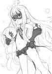  :o bangs bare_shoulders blunt_bangs flat_chest fur_trim galaktika gauntlets gloves greyscale hoshimiya_kate kawakami_rokkaku long_hair lowleg_skirt mask midriff monochrome navel open_mouth sekai_seifuku:_bouryaku_no_zvezda solo star stuffed_toy venera-sama very_long_hair 