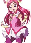  bike_shorts cure_dream eyelashes hair_ornament hair_rings half_updo happy long_hair looking_at_viewer magical_girl manji_(tenketsu) open_mouth pink_eyes pink_hair pink_shorts precure shirt shorts shorts_under_skirt simple_background sketch skirt smile solo vest white_background yes!_precure_5 yes!_precure_5_gogo! yumehara_nozomi 