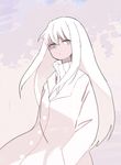  aya_(hallucigenia) coat expressionless hallucigenia_(game) hands_in_pockets long_hair looking_away shochi solo sweater very_long_hair white white_eyes white_hair 