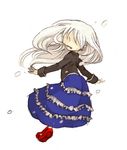  character_request faceless frills full_body hallucigenia_(game) long_hair long_skirt looking_back mary_janes shoes skirt solo tsukushi_(toxicdoll) very_long_hair white_hair 