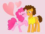  blush bottomless brown_fur brown_hair cheese_sandwich_(mlp) clothing couple cutie_mark duo equine eyes_closed female feral friendship_is_magic fur green_eyes hair horse kissing male mammal mn27 my_little_pony pink_fur pink_hair pinkie_pie_(mlp) pony shirt 