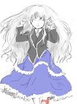  character_request faceless frills hallucigenia_(game) long_hair long_skirt mary_janes shoes sketch skirt solo tsukushi_(toxicdoll) very_long_hair white_hair 