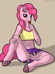  anthro anthrofied blue_eyes blush candy clothing drahgoon equine female fetlocks friendship_is_magic fur hair holding horse licking lollipop mammal my_little_pony navel pink_fur pink_hair pinkie_pie_(mlp) plain_background pony pussy sitting skirt solo tongue 