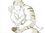  anthro biceps big_penis blush closed_mouth duo feline fur gay human human_on_anthro interspecies kissing love male mammal manly monochrome muscles nude open_mouth oral pec_grasp pecs penis shere_khan size_difference sporty thick_penis tiger zoharwolf 