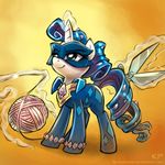  blue_eyes clothing costume equine female feral friendship_is_magic fur glowing hair horn horse karol_pawlinski levitation magic mammal mask my_little_pony pony power_ponies_(mlp) purple_hair radiance_(mlp) rarity_(mlp) scissors smile solo unicorn white_fur yarn 