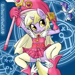  absurd_res anibaruthecat anthro anthrofied cape card cardcaptor_sakura clothing cub dinky_hooves_(mlp) dress duo equine female friendship_is_magic hair hat hi_res horn horse legwear mammal my_little_pony open_mouth panties pony thigh_highs two_tone_hair underwear unicorn young 