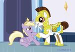  amber_eyes armor blonde_hair blush brown_eyes brown_hair cutie_mark dinky_hooves_(mlp) equine female friendship_is_magic fur hair horn horse inside male mammal my_little_pony pipsqueak_(mlp) pony schwarzekatze4 white_fur winged_unicorn wings 