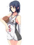  2-kai_no_rinjin bad_id bad_pixiv_id bandages basketball basketball_uniform black_hair breast_press brown_eyes kanbaru_suruga monogatari_(series) nisemonogatari short_hair sportswear sweat 