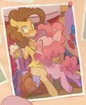  blush bottomless brown_fur brown_hair cheese_sandwich_(mlp) cider clothing cutie_mark drunk duo equine eyes_closed female friendship_is_magic fur green_eyes hair horse hug male mammal my_little_pony photo pin pink_fur pink_hair pinkie_pie_(mlp) pony ricosye shirt straight tongue tongue_out 