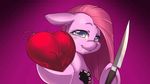  &lt;3 animated bakki blood blue_eyes equine female feral friendship_is_magic fur gore grimdark hair holidays horse knife mammal my_little_pony pink_fur pink_hair pinkamena_(mlp) pinkie_pie_(mlp) pony smile solo valentine&#039;s_day valentine's_day weapon 