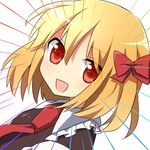  bad_id bad_pixiv_id blonde_hair bow hair_bow lowres necktie red_eyes red_neckwear rumia saibi short_hair solo touhou 