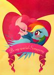  &lt;3 blush duo equine exotic_pupils female feral friendship_is_magic hair heart-shaped_pupils holidays horse mammal multi-colored_hair my_little_pony pegasus pink_hair pinkie_pie_(mlp) pony purple_eyes rainbow_dash_(mlp) rainbow_hair rariedash valentine&#039;s_day valentine's_day wings 