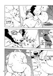  age_difference anal anthro anus balls bear beard butt chubby comic dialog ena_(kumagaya) english_text eyewear facial_hair gay glasses greyscale hyena japanese_text kumagaya_shin licking male mammal mechanic monochrome nipples nude oral overweight penis rimming text tom_(kumagaya) tongue translated 