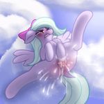  anus biting_lip blush bow cloud equine female female_ejaculation feral flitter_(mlp) friendship_is_magic hair hi_res horse lip_bite lying mammal masturbation my_little_pony on_back outside pegasus pony pussy pussy_juice smokedpone solo spread_legs spreading wings 