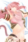  1girl artist_request capcom frau_(monster_hunter) monster_hunter monster_hunter_frontier navel pink_hair solo tagme 