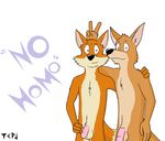  anthro canine dan duo fox friends humanoid_penis josh kangaroo looking_at_viewer male mammal marsupial ms_paint nude paintfox penis plain_backround pose smile standing staring_at_viewer teenager text the_crappy_paint_job toony 
