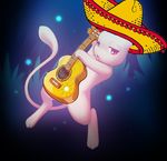  cute darkmirage edit feral guitar hat mariachi mew nintendo pok&#233;mon pok&eacute;mon red_eyes solo sombrero video_games 