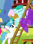  balloon blue_eyes carrying climbing cutie_mark earth_pony equine female friendship_is_magic horn horse humor insertion ladder mammal my_little_pony outside penetration pony shocked smile surprise unicorn unknown_artist 