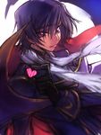  black_hair c_(rahit) cape code_geass gloves heart lelouch_lamperouge long_sleeves male_focus purple_eyes smile solo valentine zero_(code_geass) 