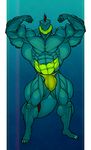  abs anthro biceps big_muscles blue_skin bodybuilder bulge claws clothing fangs feraligatr flexing green_skin grin horn hyper looking_at_viewer male muscles nintendo pecs pok&#233;mon pok&eacute;mon pose reptile ripped ripped-saurian scales scalie smile solo speedo standing swimsuit teeth toe_claws toned topless vein video_games yellow_eyes 