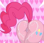  &lt;3 anthro bent_over big_butt butt cum cum_on_butt cutie_mark english_text equine female friendship_is_magic holidays horse jrvanesbroek mammal my_little_pony pinkie_pie_(mlp) pony presenting presenting_hindquarters pussy solo text valentine&#039;s_day valentine's_day 