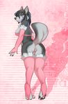  adiago anus avoid_posting canine dog female husky looking_at_viewer mammal presenting pussy solo stockings voluptuous 