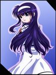  blue_eyes highres long_hair lyrical_nanoha mahou_shoujo_lyrical_nanoha purple_hair school_uniform seishou_elementary_school_uniform solo tappa_(esperanza) tsukimura_suzuka 