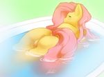  bath butt cyan_eyes equine female fluttershy_(mlp) friendship_is_magic fur hair horse libido looking_at_viewer looking_back mammal my_little_pony pegasus pink_hair pony pussy raised_tail solo water wet wings yellow_fur 