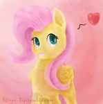  &lt;3 abstract_background blue_eyes cute equine female feral fluttershy_(mlp) friendship_is_magic fur hair horse invalid_tag long_hair looking_at_viewer mammal my_little_pony pegasus pink_hair pony portrait silver-tip silver-tip_(artist) simple_background smile solo standing wings yellow_fur 