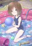  bad_id bad_pixiv_id ball banned_artist barefoot brown_eyes brown_hair bucket extra hose k-on! kinoshita_shizuka mirai_(macharge) one-piece_swimsuit pump rubber_duck school_swimsuit short_hair sitting solo submerged swimsuit translucent_hair wading_pool wariza water 