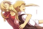  2boys alphonse_elric bad_id bad_pixiv_id blonde_hair brothers edward_elric fullmetal_alchemist happy hug long_hair multiple_boys nuriko-kun ponytail siblings smile spoilers tears winry_rockbell 