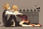  1girl animal_ears blonde_hair blue_eyes brother_and_sister chain heca high_heels kagamine_len kagamine_rin nail_polish red_nails shoes short_hair siblings twins vocaloid 