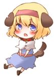  alice_margatroid animal_ears bad_id bad_pixiv_id chibi collar dog_ears fang highres kemonomimi_mode okannigeru sitting solo tail touhou 