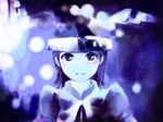  blush cosmic_&amp;_funny_(idolmaster) face futami_ami idolmaster idolmaster_(classic) monochrome nogoodlife smile solo 