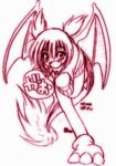  charizard fangs lowres moemon monochrome personification pokemon sweater tail translation_request twintails wings 