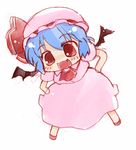  bad_id bad_pixiv_id bat_wings blue_hair chibi fang hat mayosuke red_eyes remilia_scarlet sketch solo touhou wings 