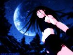  envy_(fma) fullmetal_alchemist grin long_hair male_focus midriff moon night skin_tight smile solo tattoo 