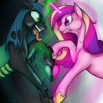  equine fight friendship_is_magic horn horse love_heart mammal my_little_pony omnifob pony princess_cadance_(mlp) queen_chrysalis_(mlp) winged_unicorn wings 