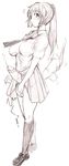  ! 1girl arm breasts cum erection futanari grabbing huge_penis huge_testicles kneehighs large_breasts long_hair long_image monochrome necktie original penis ponytail school_uniform serafuku simple_background sketch skirt solo surprised tall_image testicles translated ubanis uncensored veins veiny_penis white_background 