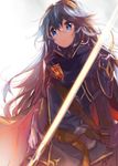  1girl armor blue_eyes blue_hair fire_emblem fire_emblem:_kakusei long_hair lucina namie-kun solo sword weapon 